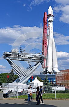 The rocket Vostok on the launch pad